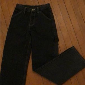 brandy melville black carpenter baggy jeans